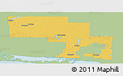 Savanna Style Panoramic Map of Sudbury, single color outside