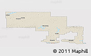 Shaded Relief Panoramic Map of Sudbury, cropped outside