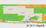 Shaded Relief Panoramic Map of Sudbury, political outside