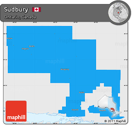 Political Simple Map of Sudbury, single color outside
