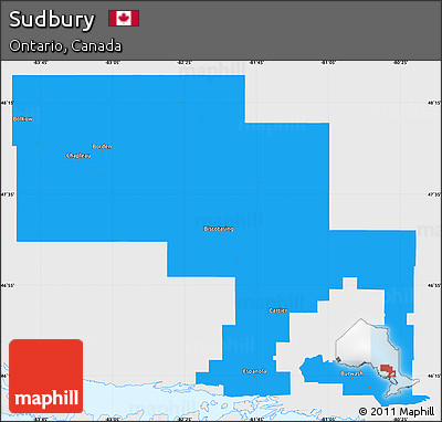 Political Simple Map of Sudbury, single color outside