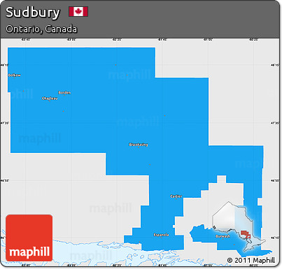 Political Simple Map of Sudbury, single color outside