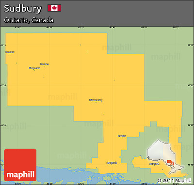 Savanna Style Simple Map of Sudbury, single color outside