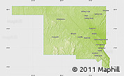 Physical Map of Timiskaming, single color outside