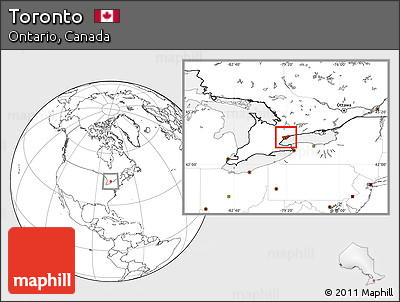 Blank Location Map of Toronto