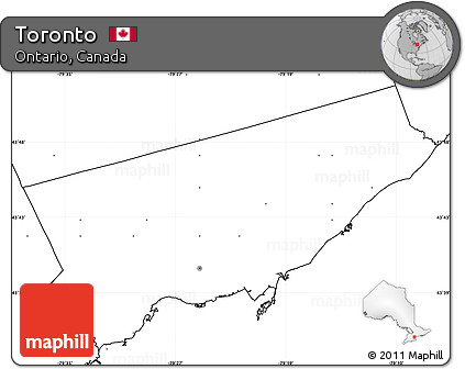 Blank Simple Map of Toronto, no labels