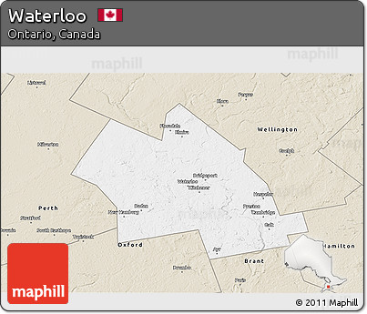 Classic Style 3D Map of Waterloo