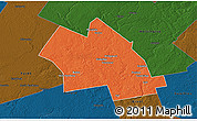 Political 3D Map of Waterloo, darken