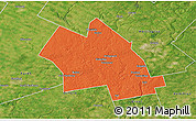 Political 3D Map of Waterloo, satellite outside