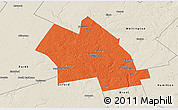 Political 3D Map of Waterloo, shaded relief outside