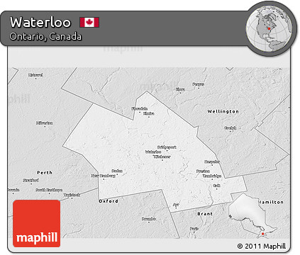 Silver Style 3D Map of Waterloo