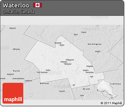 Silver Style 3D Map of Waterloo