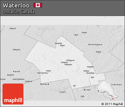 Silver Style 3D Map of Waterloo