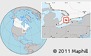 Gray Location Map of Waterloo, highlighted country