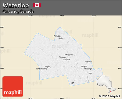 Classic Style Map of Waterloo, single color outside