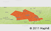 Political Panoramic Map of Waterloo, physical outside