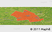 Political Panoramic Map of Waterloo, satellite outside
