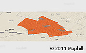Political Panoramic Map of Waterloo, shaded relief outside