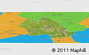 Satellite Panoramic Map of Waterloo, political outside