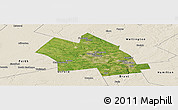 Satellite Panoramic Map of Waterloo, shaded relief outside