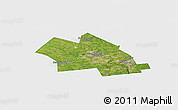 Satellite Panoramic Map of Waterloo, single color outside