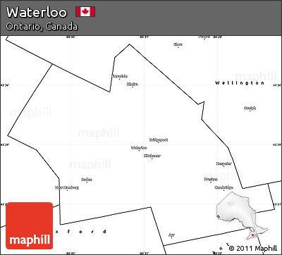 Blank Simple Map of Waterloo