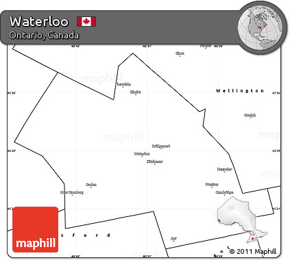 Blank Simple Map of Waterloo