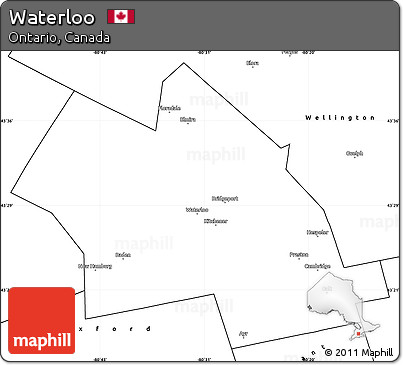 Blank Simple Map of Waterloo