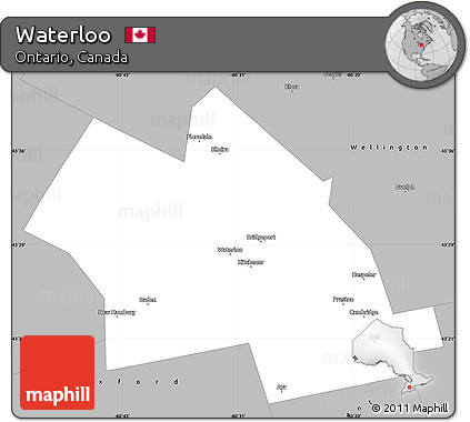 Gray Simple Map of Waterloo