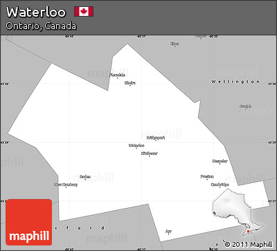 Gray Simple Map of Waterloo
