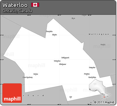 Gray Simple Map of Waterloo