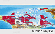 Flag Panoramic Map of Canada, physical outside, bathymetry sea