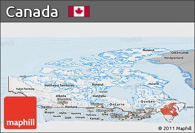 Gray Panoramic Map of Canada