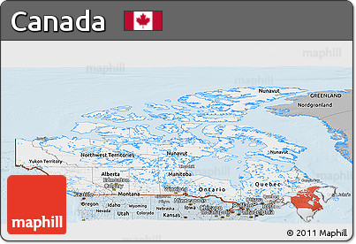 Gray Panoramic Map of Canada