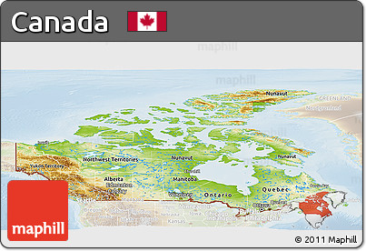 Physical Panoramic Map of Canada, lighten