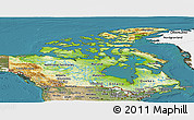 Physical Panoramic Map of Canada, satellite outside