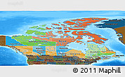 Political Panoramic Map of Canada, darken, land only