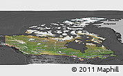 Satellite Panoramic Map of Canada, darken, desaturated