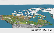 Satellite Panoramic Map of Canada, desaturated, land only