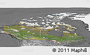 Satellite Panoramic Map of Canada, desaturated