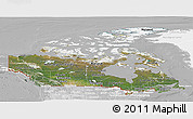 Satellite Panoramic Map of Canada, lighten, desaturated