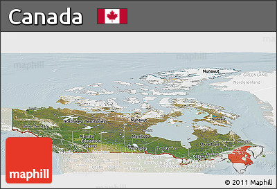 Satellite Panoramic Map of Canada, lighten