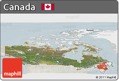 Satellite Panoramic Map of Canada, lighten