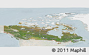 Satellite Panoramic Map of Canada, lighten