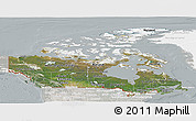 Satellite Panoramic Map of Canada, lighten, semi-desaturated