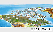 Satellite Panoramic Map of Canada, physical outside