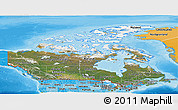 Satellite Panoramic Map of Canada, political shades outside
