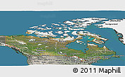 Satellite Panoramic Map of Canada, semi-desaturated, land only