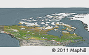 Satellite Panoramic Map of Canada, semi-desaturated