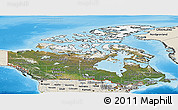 Satellite Panoramic Map of Canada, shaded relief outside